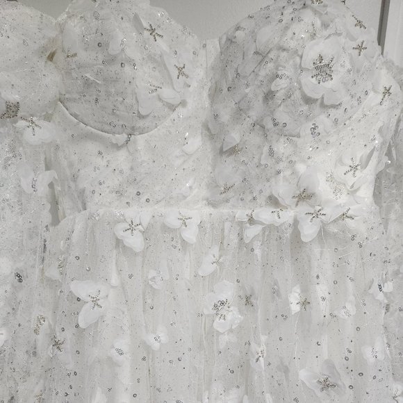 Ava Gowns Wild Butterfly Gown in White - Picture 3 of 11